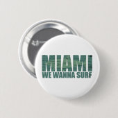 Badge Rond 5 Cm Miami ville Floride bleu (Devant & derrière)