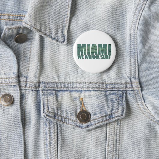 Badge Rond 5 Cm Miami ville Floride bleu (En situation)