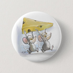 Badge Rond 5 Cm Mic & Mac Avec Le Bouton Fromage