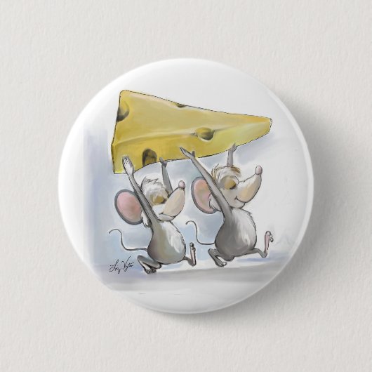 Badge Rond 5 Cm Mic & Mac Avec Le Bouton Fromage (Devant)