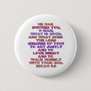 Badge Rond 5 Cm Micah 6:8