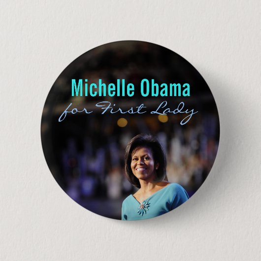 Badge Rond 5 Cm Michelle Obama pour première Madame Button (Devant)