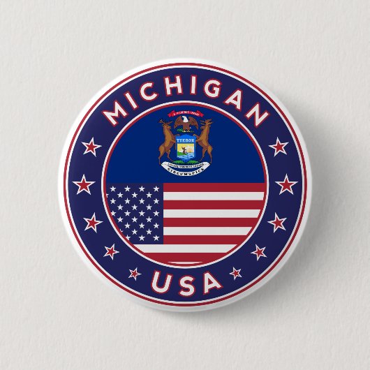 Badge Rond 5 Cm Michigan (Devant)