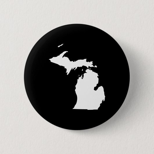 Badge Rond 5 Cm Michigan en blanc et noir (Devant)