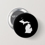 Badge Rond 5 Cm Michigan en blanc et noir (Devant & derrière)