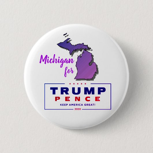 Badge Rond 5 Cm Michigan pour Trump pence 2020 (Devant)