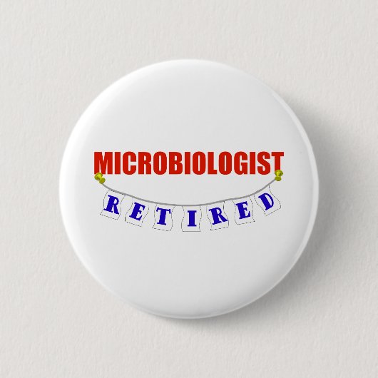 BADGE ROND 5 CM MICROBIOLOGISTE RETRAITÉ (Devant)