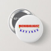 BADGE ROND 5 CM MICROBIOLOGISTE RETRAITÉ (Devant & derrière)