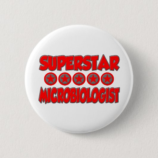 Badge Rond 5 Cm Microbiologiste superstar (Devant)