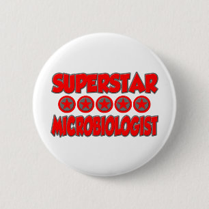 Badge Rond 5 Cm Microbiologiste superstar