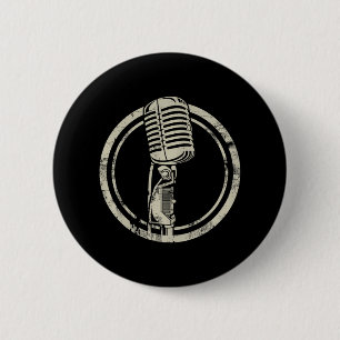 Badge Rond 5 Cm Microphone Stand up vocalist