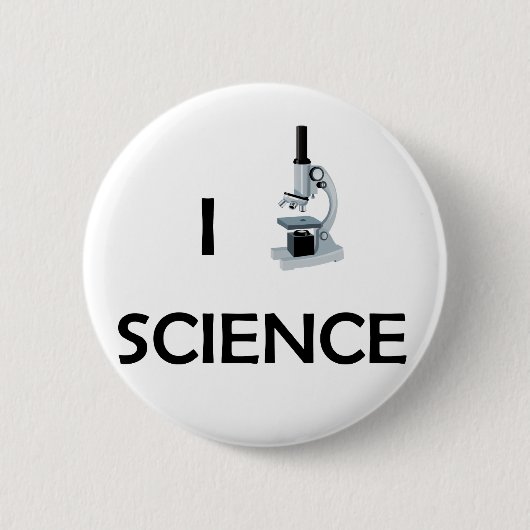 Badge Rond 5 Cm Microscope de la Science d'amour (Devant)