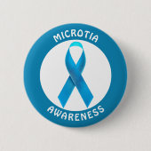 Badge Rond 5 Cm Microtia Blue Awareness Ribbon (Devant)