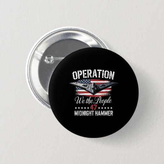 Badge Rond 5 Cm Midnight Hammer B-2 Stealth Jet Operation Midnight (Devant & derrière)