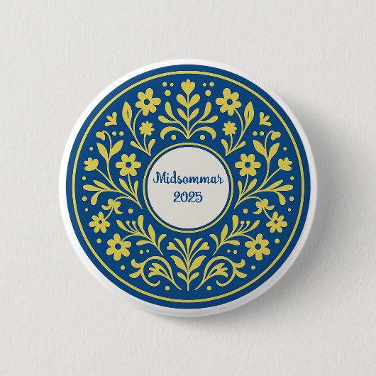 Badge Rond 5 Cm Midsommar - Midété suédois traditionnel (Devant)