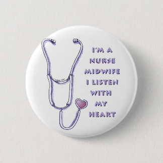 Badge Rond 5 Cm Midwife Nurse Heart custom