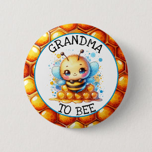 Badge Rond 5 Cm Miel abeille thème Baby shower de grand-mère de ga