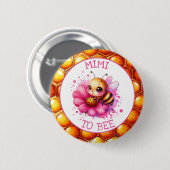 Badge Rond 5 Cm Miel abeille thème Fille Baby shower Mimi à être (Devant & derrière)
