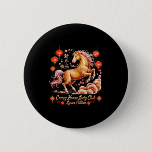 Badge Rond 5 Cm Mignon 2026 Année du Club de la Dame du Cheval Fou