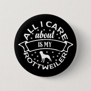 Badge Rond 5 Cm Mignon Amoureux de Chien Rose Amour Mon Rottweiler