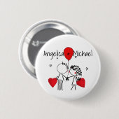Badge Rond 5 Cm Mignon, Baiser, mariage (Devant & derrière)