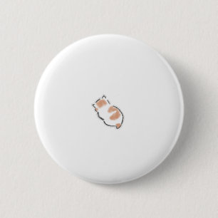 Badge Rond 5 Cm Mignon Chat Endormi enroulé Art Dessiné à la Main