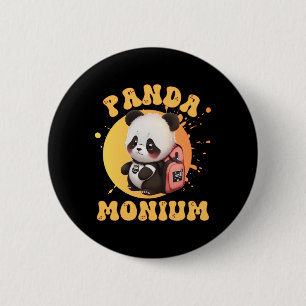 Badge Rond 5 Cm Mignon Chibi Kawaii Panda Nom Année Scolaire Au Do
