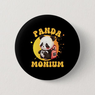 Badge Rond 5 Cm Mignon Chibi Kawaii Panda Nom Année Scolaire Au Do