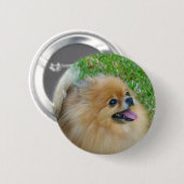 Badge Rond 5 Cm Mignon comme bouton blond (Devant & derrière)
