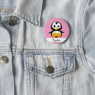 Badge Rond 5 Cm Mignon Dessin Animé Drôle De Manchot