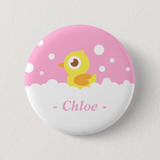 Badge Rond 5 Cm Mignon en caoutchouc mignon dans le bain moussant (Devant)