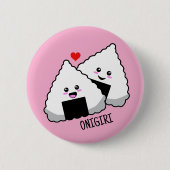 Badge Rond 5 Cm Mignon Kawaii Onigiri Nourriture Japonaise (Devant)
