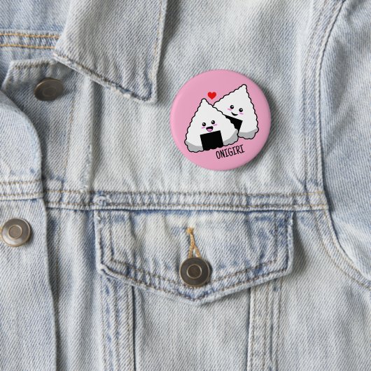 Badge Rond 5 Cm Mignon Kawaii Onigiri Nourriture Japonaise (En situation)