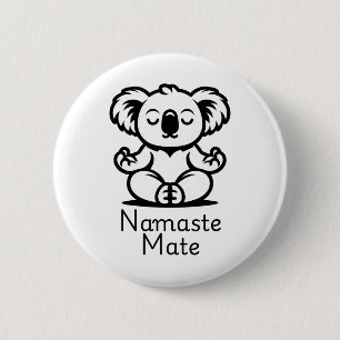 Badge Rond 5 Cm Mignon koala australien méditant en position de yo