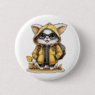 Badge Rond 5 Cm mignon lustré chatte chute esthétique