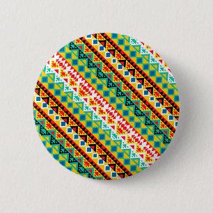 Badge Rond 5 Cm Mignon motifs aztèques colorés design