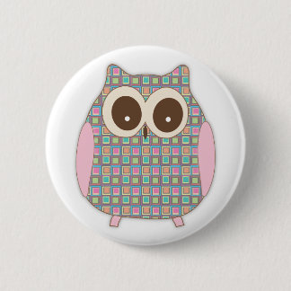 Badge Rond 5 Cm Mignon peu de hibou de huée