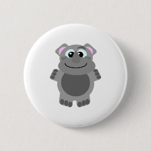 Badge Rond 5 Cm Mignon rhinocéros Goofkins