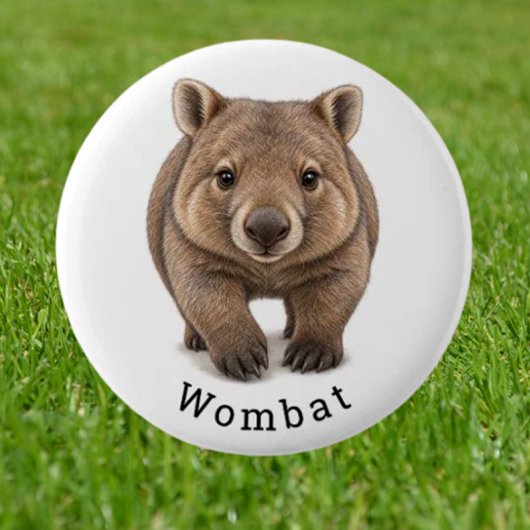 Badge Rond 5 Cm Mignon Wombat