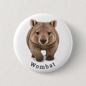 Badge Rond 5 Cm Mignon Wombat (Devant)
