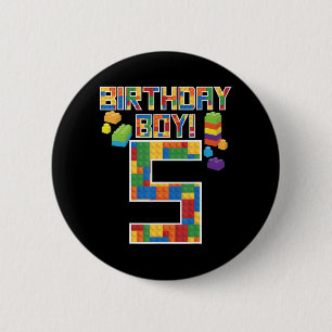 Badge Rond 5 Cm Mignonne 5e cadeau d'anniversaire Bâtiment de 5 an