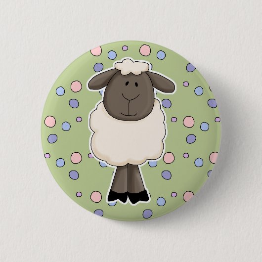 Badge Rond 5 Cm Mignonne brebis (Devant)