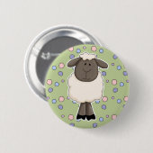 Badge Rond 5 Cm Mignonne brebis (Devant & derrière)