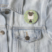 Badge Rond 5 Cm Mignonne brebis (En situation)