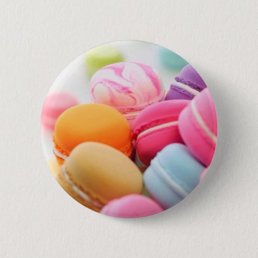Badge Rond 5 Cm Mignonne dessert coloré Français Macaron (Devant)