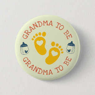 Badge Rond 5 Cm Mignonne grand-mère à venir sur mesure Baby Shower