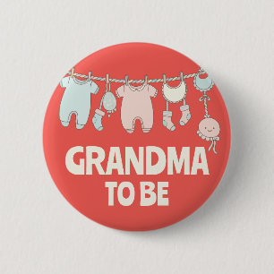 Badge Rond 5 Cm Mignonne grand-mère à venir sur mesure Baby Shower
