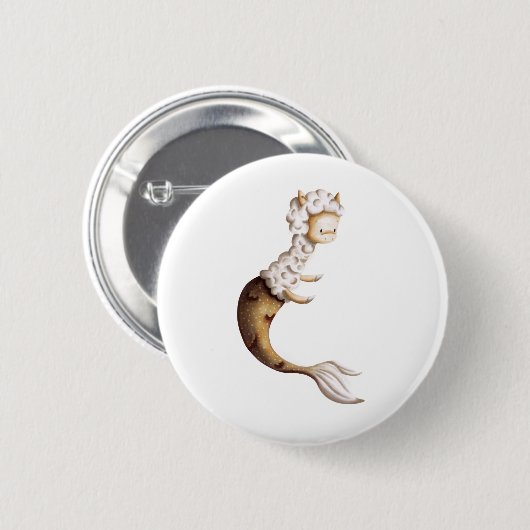 Badge Rond 5 Cm Mignonne lama unique avec lama maid (Devant & derrière)