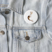 Badge Rond 5 Cm Mignonne lama unique avec lama maid (En situation)