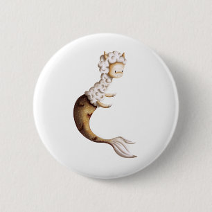 Badge Rond 5 Cm Mignonne lama unique avec lama maid